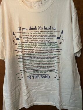 Xl Marching Band Graphic Tshirt. Holes In Stomach Area